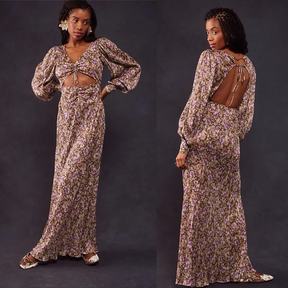 NWT For Love & Lemons Wynne Cutout Floral Maxi Dress Free People